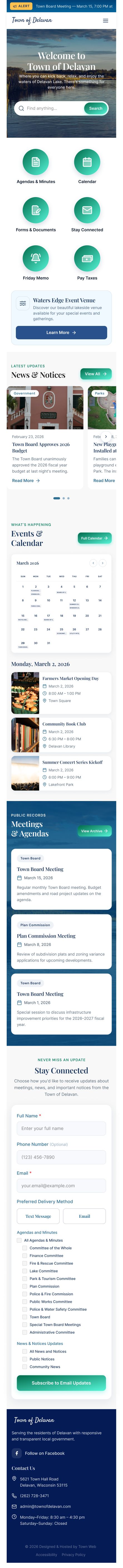 Town of Delavan, Wisconsin mobile design